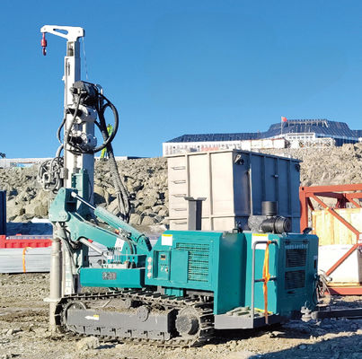 SK666 माइक्रो पाइल ड्रिलिंग रिग जिसमें 115-500 मिमी छेद व्यास, 76/89/102/114 ड्रिलिंग रॉड स्पेसिफिकेशन और उच्च-सटीक इंजीनियरिंग ड्रिलिंग के लिए 4/5/6/8/10/12 हथौड़ा शामिल है